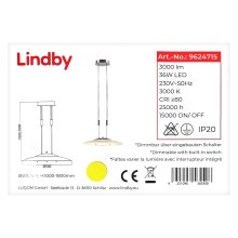 Lindby - Himmennettävä LED-kattokruunu johdossa AMIDALA LED/36W/230V