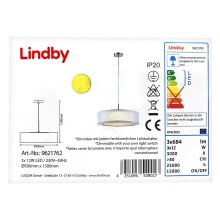 Lindby - Himmennettävä LED-kattokruunu johdossa AMON 3xLED/12W/230V