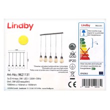 Lindby - Himmennettävä LED-kattokruunu johdossa BADO 5xLED/5W/230V