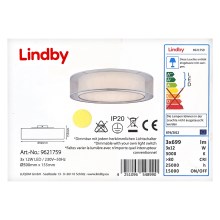 Lindby - Himmennettävä LED-kattovalaisin AMON 3xLED/12W/230V