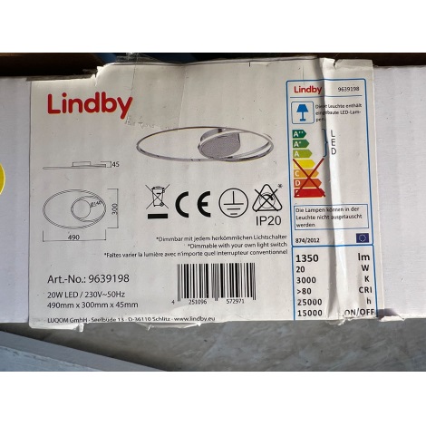 Lindby - Himmennettävä LED-kattovalaisin XENIAS LED/20W/230V