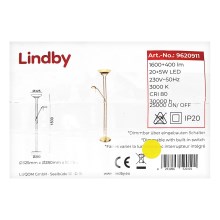 Lindby - Himmennettävä LED-lattiavalaisin YVETA LED/20W/230V + LED/5W/230V