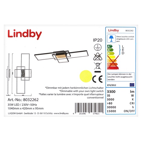Lindby - LED Himmennettävä pinta-asennettava kattokruunu EMILJAN LED/35W/230V