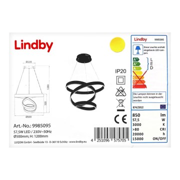 Lindby - LED Riippuvalaisin OLADA LED/57,5W/230V