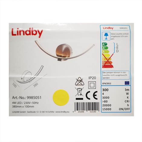 Lindby - LED-seinävalaisin IVEN LED/7W/230V