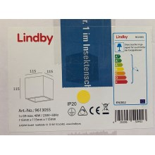 Lindby - Seinävalaisin JAYEDN 1xG9/40W/230V kipsi