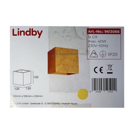 Lindby - Seinävalo YADE 1xG9/20W/230V
