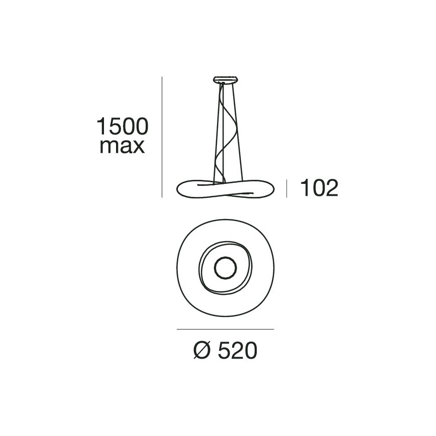 Linea Light 8005 - Himmennettävä LED-kattokruunu johdossa MR. MAGOO LED/23W/230V halkaisija 52 cm