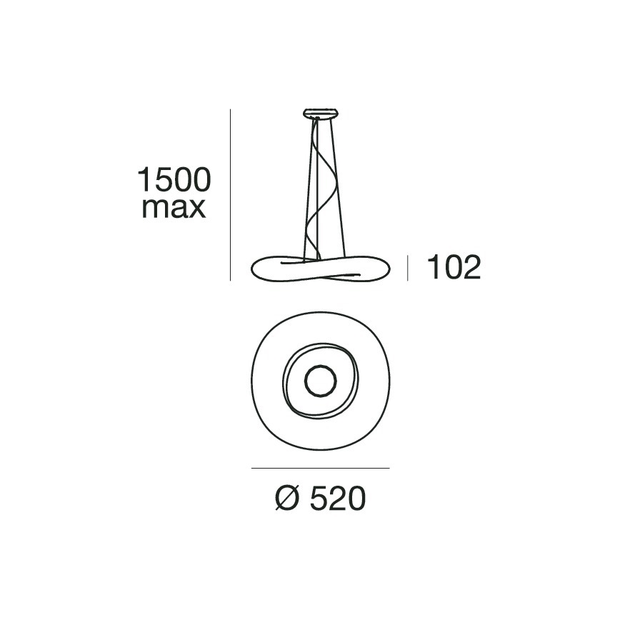 Linea Light 8005 - Himmennettävä LED-kattokruunu johdossa MR. MAGOO LED/23W/230V halkaisija 52 cm