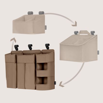 Lionelo - 3-in-1 pinnasängyn sivutasku SIDEPOCKET Beige