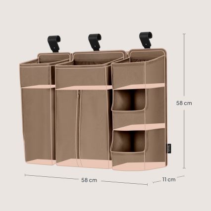 Lionelo - 3-in-1 pinnasängyn sivutasku SIDEPOCKET Beige