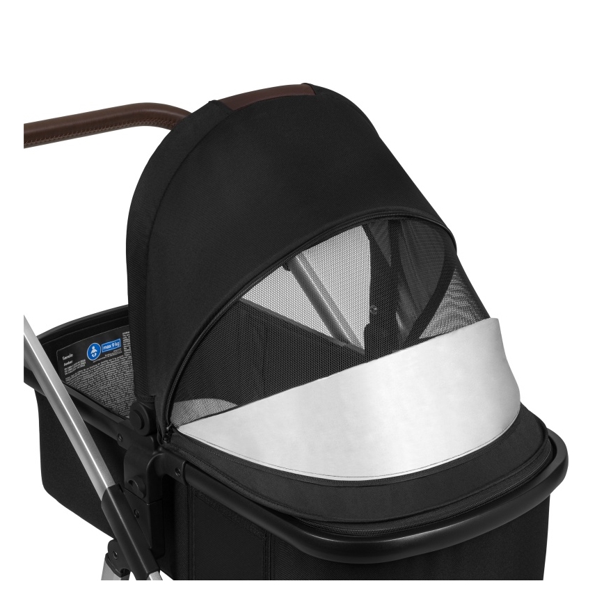 Lionelo - 3-in-1 yhdistelmävaunu AMBER, musta/hopea