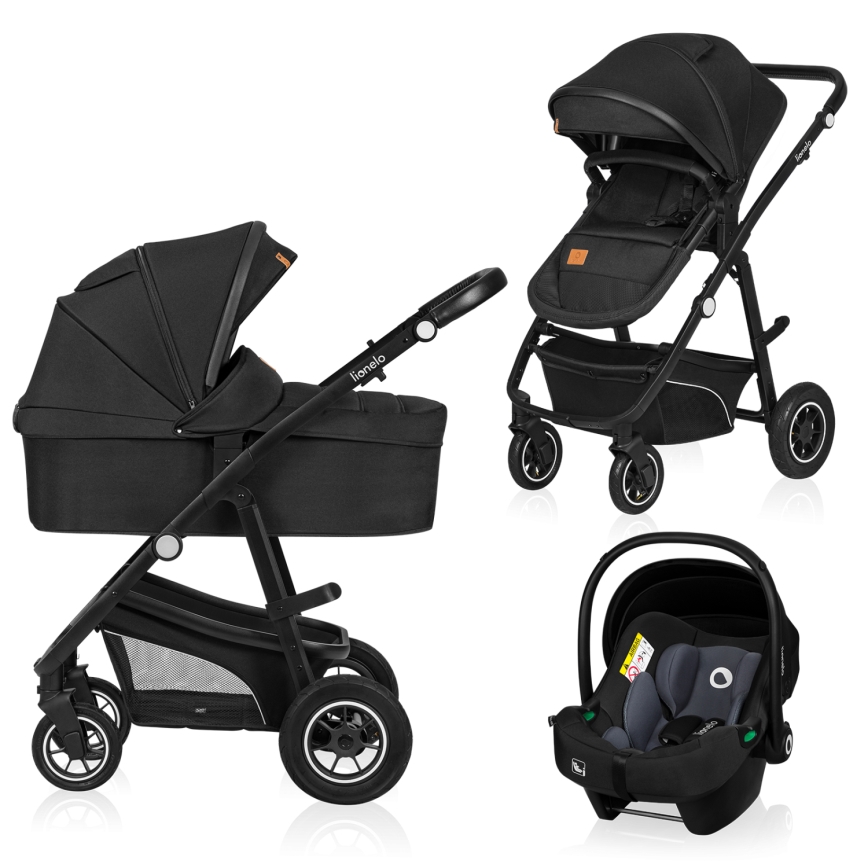 Lionelo - 3-in-1 yhdistelmävaunu BIANKA Black Onyx