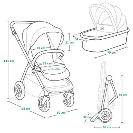 Lionelo - 3-in-1 yhdistelmävaunu BIANKA Black Onyx