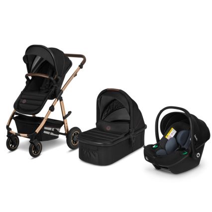 Lionelo - 3-in-1 yhdistelmävaunut AMBER Black Onyx