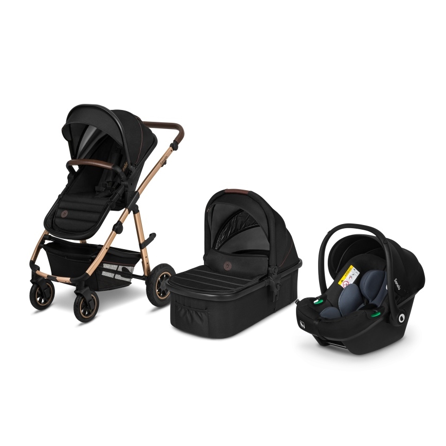 Lionelo - 3-in-1 yhdistelmävaunut AMBER Black Onyx
