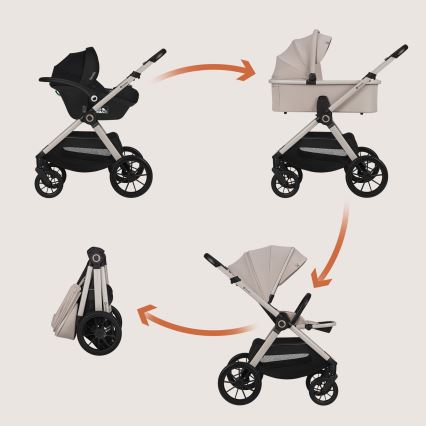 Lionelo - 3-in-1 yhdistelmävaunut LAYLA Beige Sand