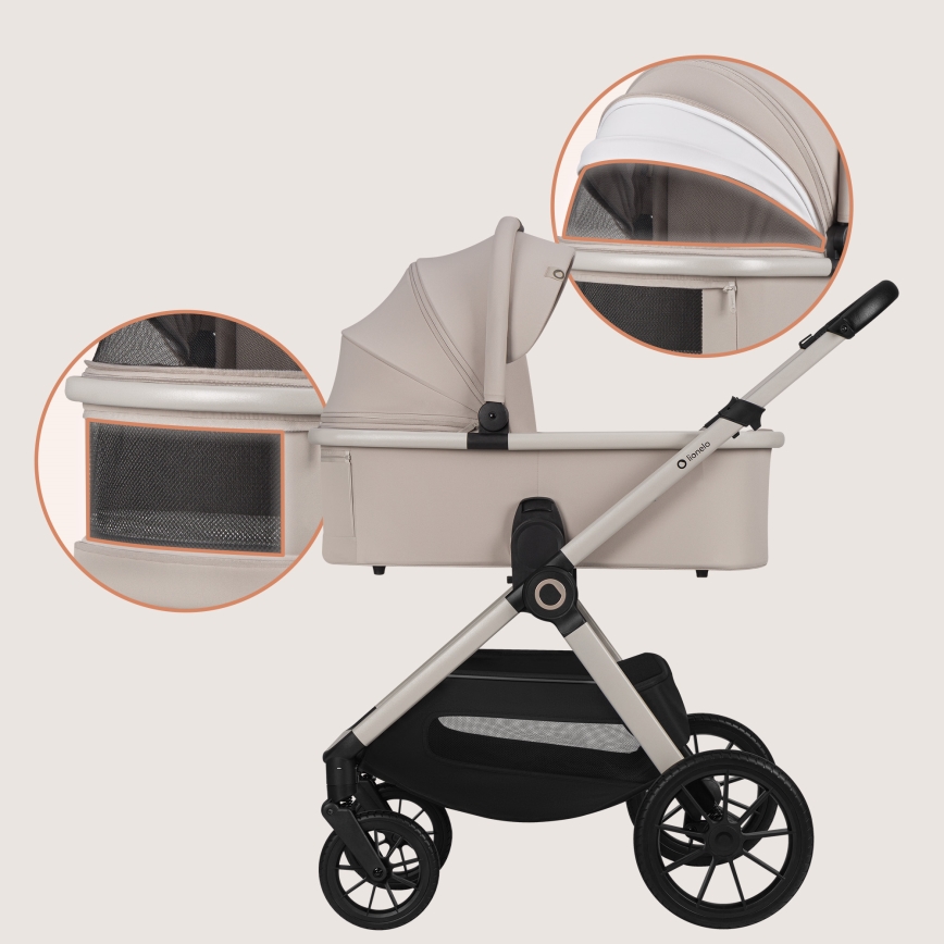 Lionelo - 3-in-1 yhdistelmävaunut LAYLA Beige Sand