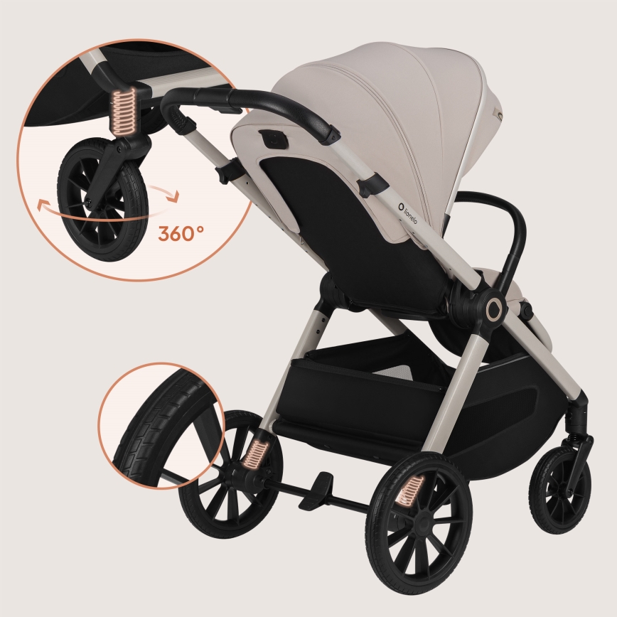 Lionelo - 3-in-1 yhdistelmävaunut LAYLA Beige Sand