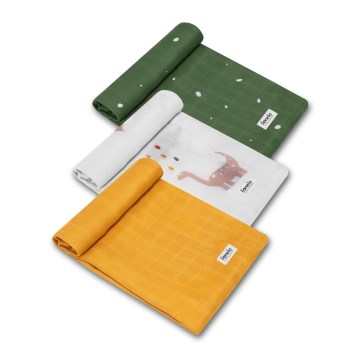 Lionelo - 3 kpl bambuharsosetti 70 x 70 cm Dino