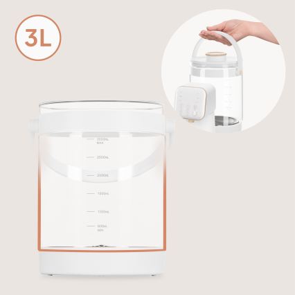 Lionelo - Äidinmaidonkorvikkeen valmistin BABYPRESTO 2.0 1200W/230V Valkoinen