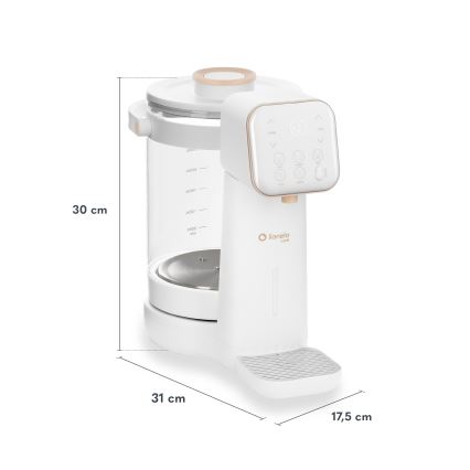 Lionelo - Äidinmaidonkorvikkeen valmistin BABYPRESTO 2.0 1200W/230V Valkoinen