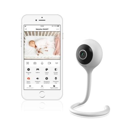 Lionelo - Älykäs vauvamonitori BABYLINE SMART Wi‑Fi, valkoinen