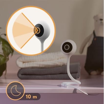 Lionelo - Älykäs vauvamonitori BABYLINE SMART Wi‑Fi, valkoinen