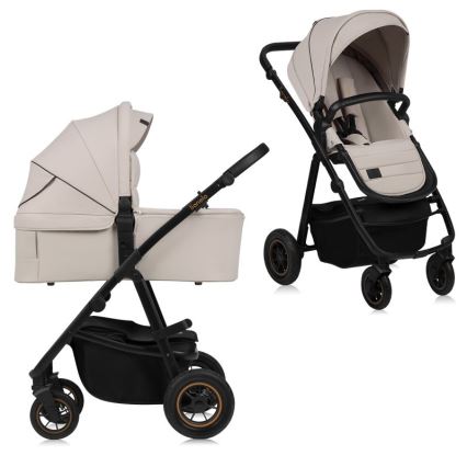 Lionelo – AMBER PLUS yhdistelmävaunut 2‑in‑1, beigen sävy