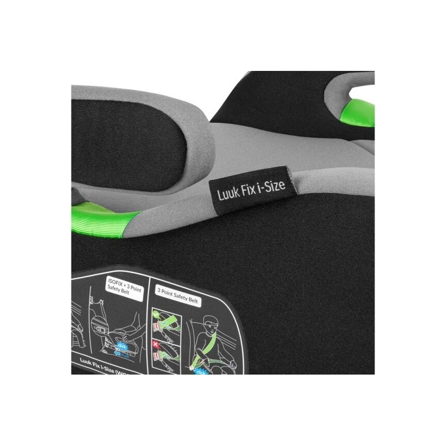 Lionelo - Auton korokeistuin LUUK FIX i-Koko 125-150 cm musta/harmaa