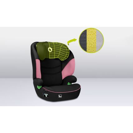 Lionelo - Autonistuin LARS i-Koko 100-150 cm musta/vaaleanpunainen