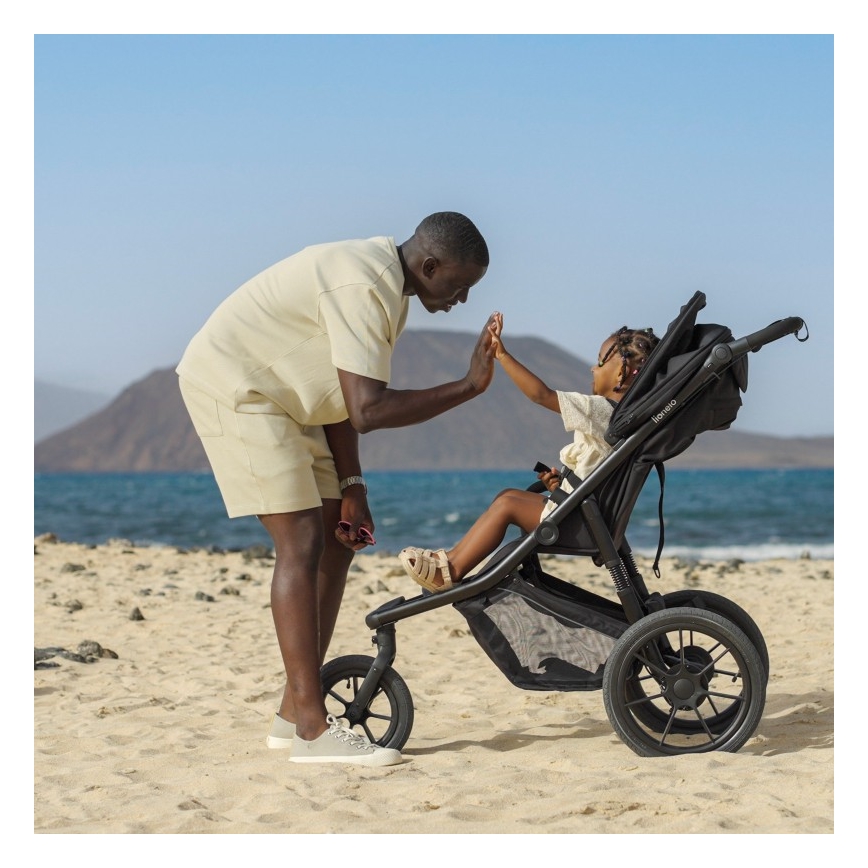 Lionelo - AZURA urheiluvaunut musta