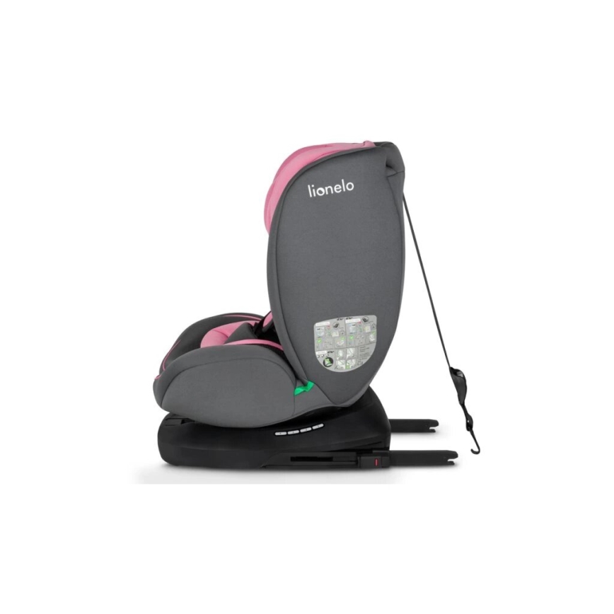 Lionelo - BASTIAAN i-Size lasten turvaistuin 40-150 cm harmaa/vaaleanpunainen