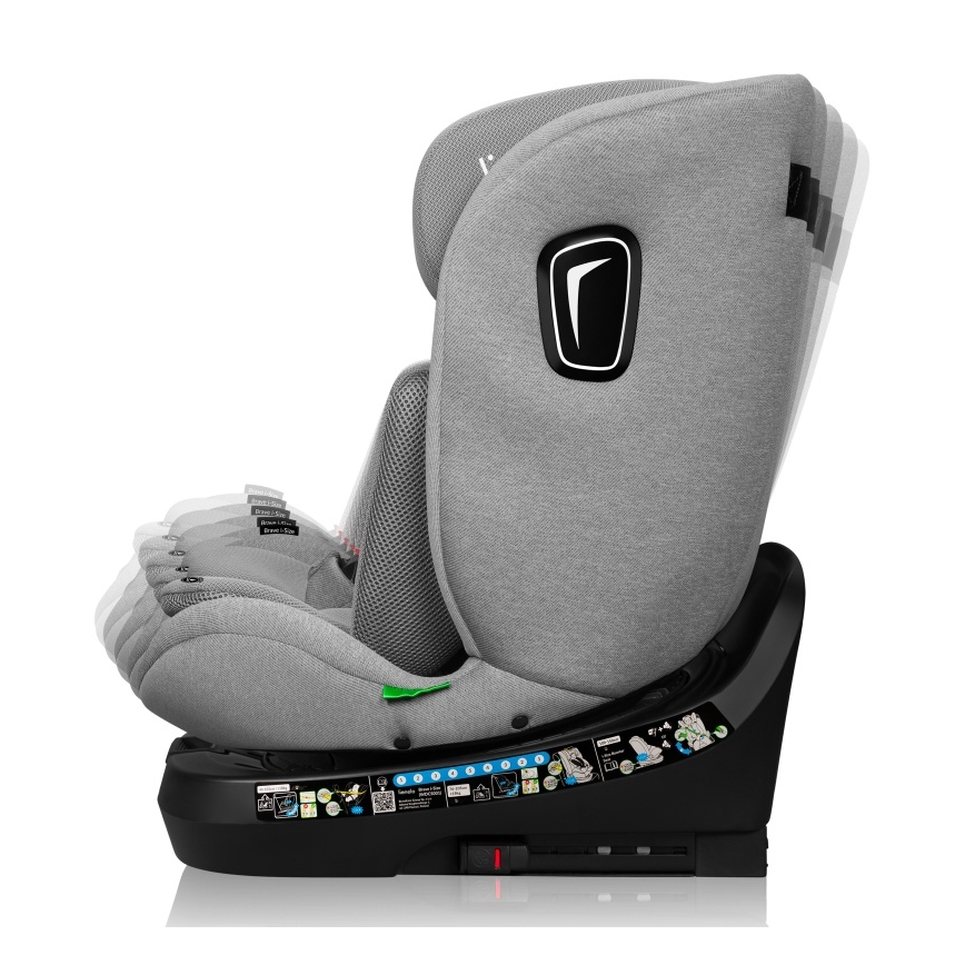 Lionelo - BRAVE i-Size kääntyvä turvaistuin jalustalla 40-150 cm Grey Stone