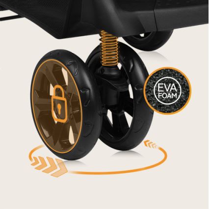 Lionelo - EMMA PLUS urheiluvaunut beige/musta