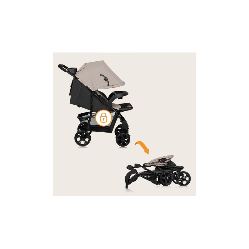 Lionelo - EMMA PLUS urheiluvaunut beige/musta