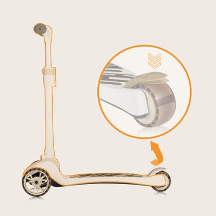 Lionelo - FRANKY lasten 2-in-1 potkulauta, valkoinen/beige