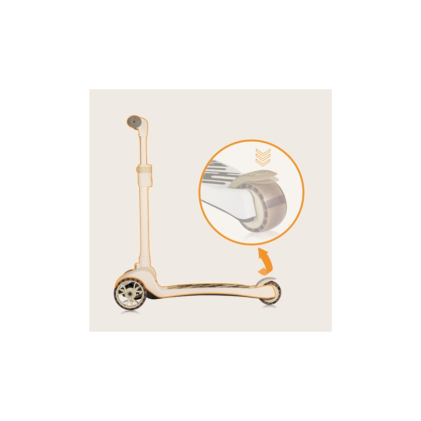 Lionelo - FRANKY lasten 2-in-1 potkulauta, valkoinen/beige