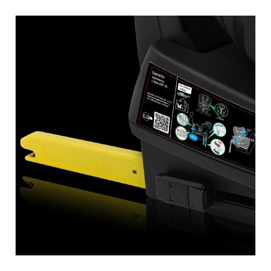 Lionelo - Turvaistuin kääntyvällä alustalla HARMONY i-Size 40-150 cm musta