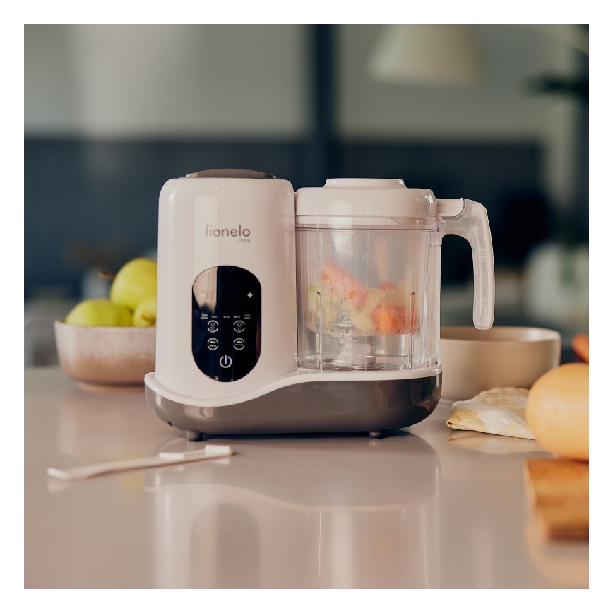 Lionelo - Höyrykeitin 5-in-1 BABYMENU 110W/230V valkoinen/harmaa