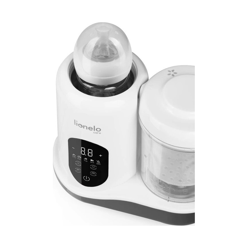 Lionelo - Höyrykeitin 5-in-1 BABYMENU 110W/230V valkoinen/harmaa