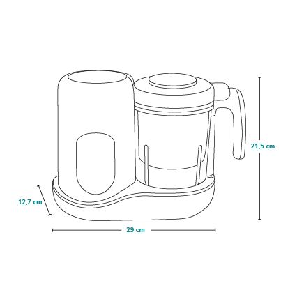 Lionelo - Höyrykeitin 5-in-1 BABYMENU 110W/230V valkoinen/harmaa