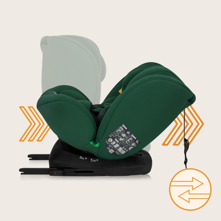 Lionelo - Jalustallinen kääntyvä turvaistuin BASTIAAN i-Size 40-150 cm Green Forest