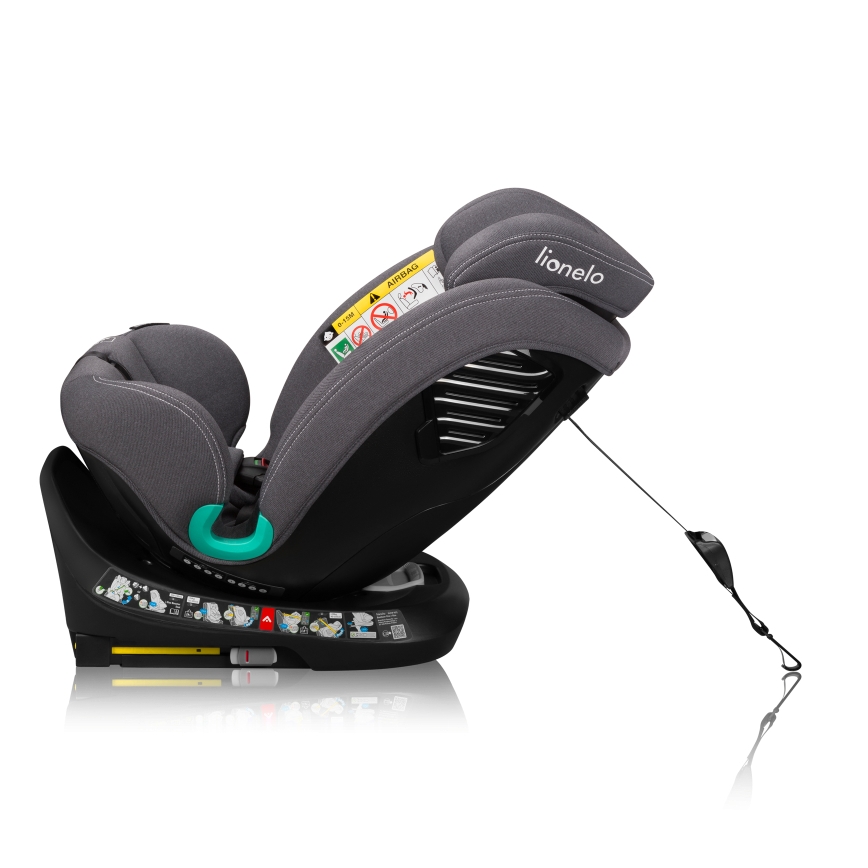 Lionelo - Kääntyvä auton turvaistuin jalustalla BASTIAAN ONE i-Size 40-150 cm Grey Stone