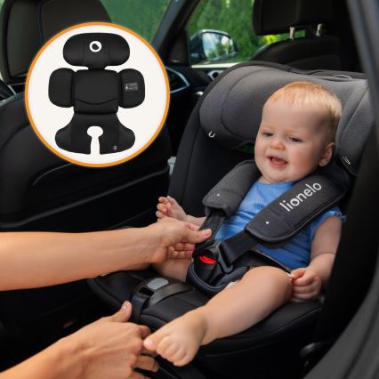 Lionelo - Käännettävä turvaistuin jalustalla BASTIAAN i-Size 40-150 cm Black Carbon