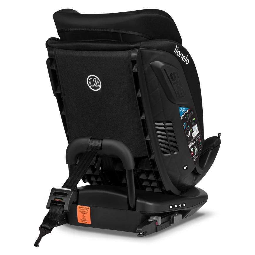 Lionelo - Käännettävä turvaistuin jalustalla BASTIAAN i-Size 40-150 cm Black Carbon