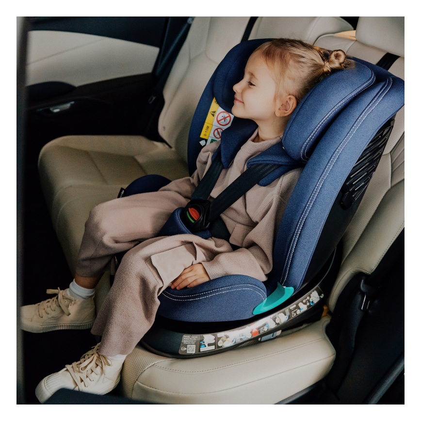 Lionelo - Kääntyvä turvaistuin jalustalla BASTIAAN ONE i-Size 40-150 cm laivastonsininen