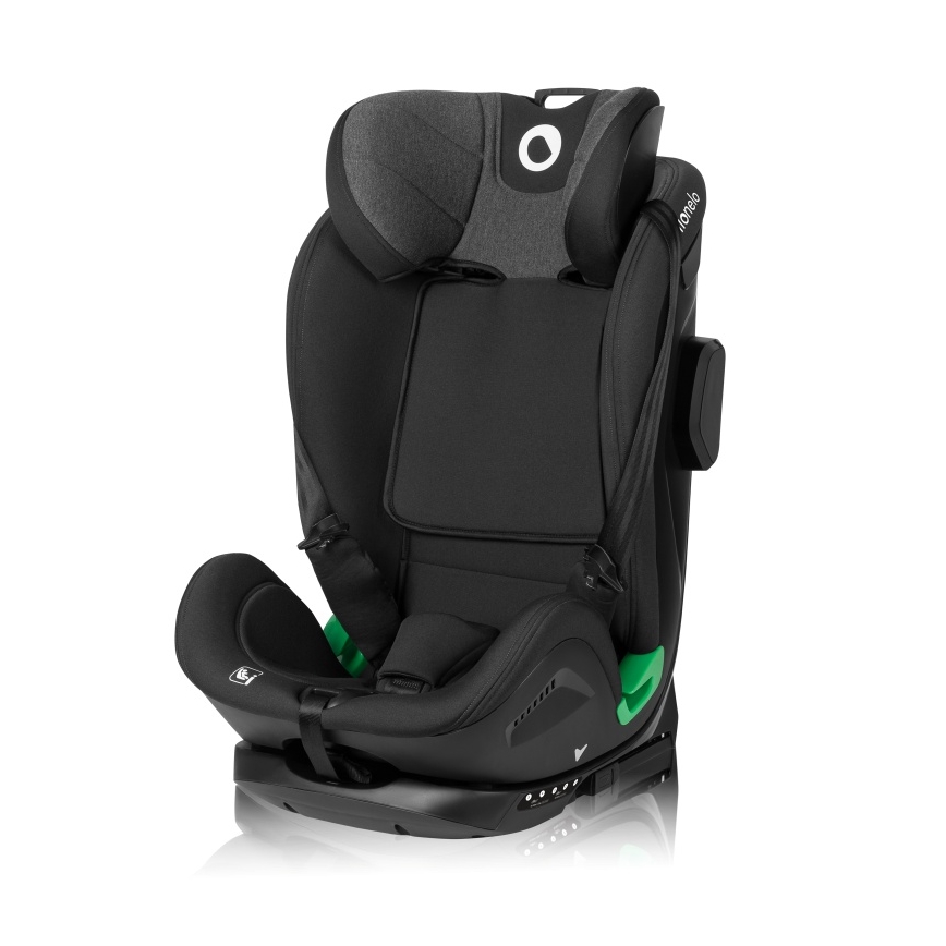 Lionelo - Käännettävä turvaistuin jalustalla HARPER i-Size 76-150 cm Black Carbon