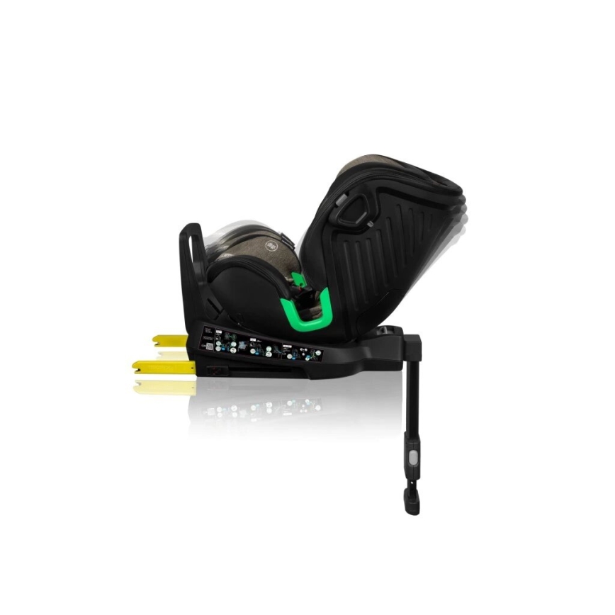 Lionelo - Kääntyvä lasten turvaistuin jalustalla HARMONY i-Size 40-150 cm musta/oliivinvihreä