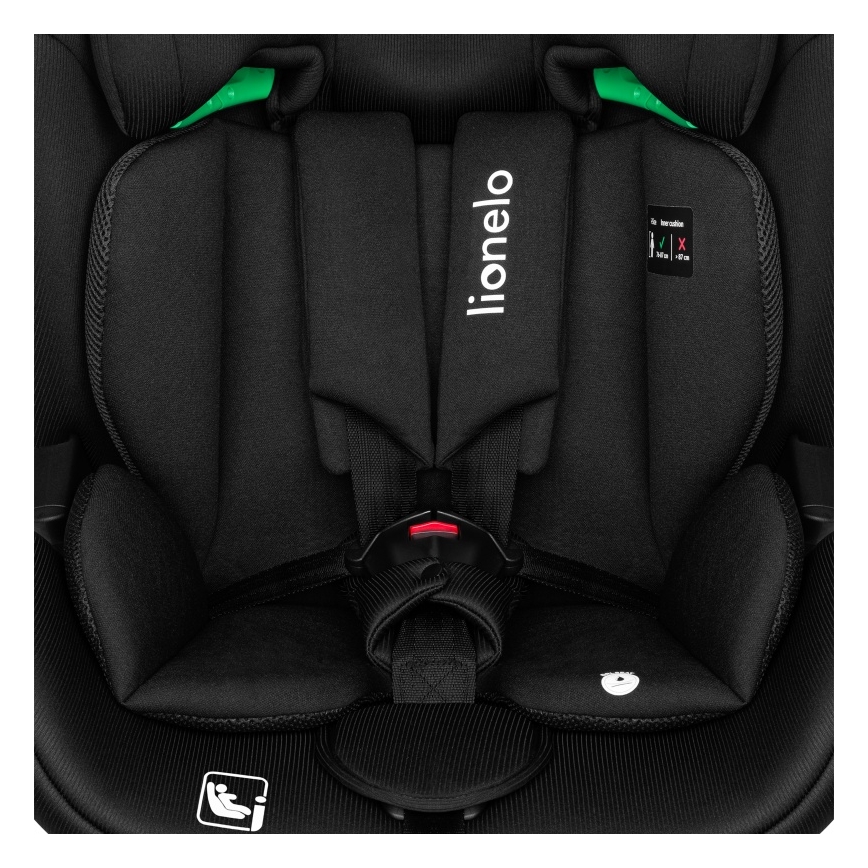 Lionelo - Kääntyvä lasten turvaistuin telakalla LAVENDER i-Size 76-150 cm hiilimusta